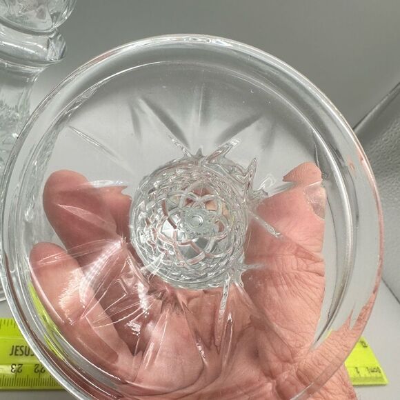 Crystal Pineapple clear glass candleholder set - Picture 6 of 8